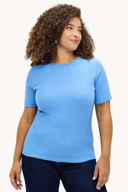 T-Shirt - Slim Fit - gerippt