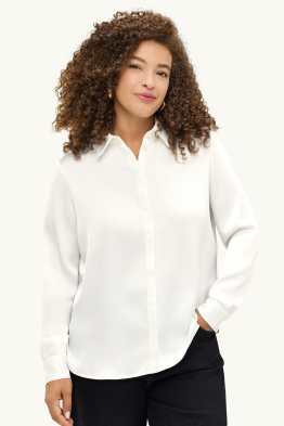 Satijnen overhemdblouse