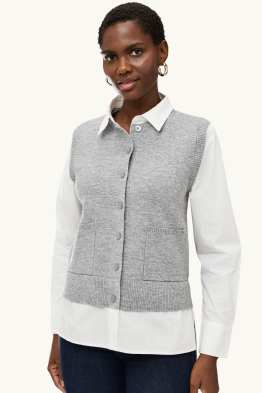 Gilet en maille - look 2-en-1