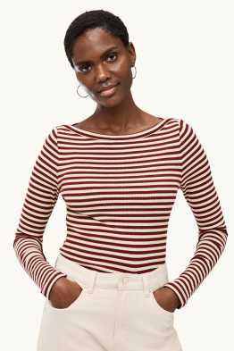 Longsleeve - regular fit - ribstof - gestreept