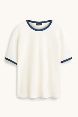 T-shirt - relaxed fit - met structuur