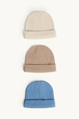 Multipack of 3 - baby hat - ribbed