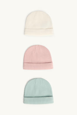 Multipack of 3 - baby hat - ribbed