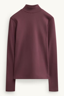 Langarmshirt - Slim Fit - gerippt