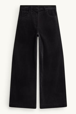 Pantaloni di velluto a coste - vita alta - gamba larga