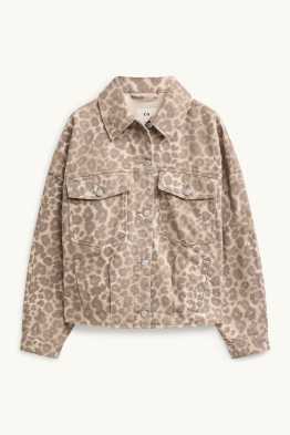 Veste en jean - imprimé léopard