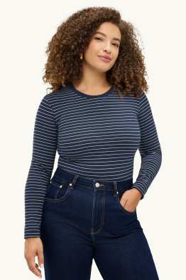 Haut à manches longues - slim fit - à rayures
