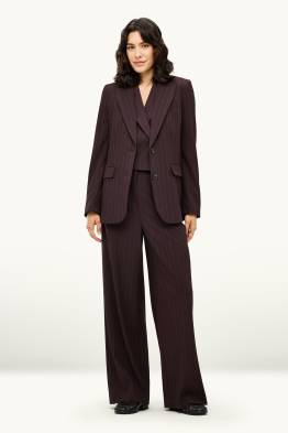 Business-Hose - High Waist - Wide Leg - gestreift
