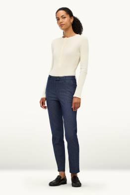 Stoffhose - Mid Waist - Tapered Leg - Jeans-Look