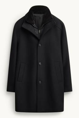 Manteau - laine mélangée - look 2-en-1