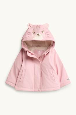 Katze - Baby-Regenjacke mit Kapuze - gefüttert - wasserdicht