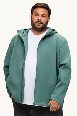 Softshelljacke mit Kapuze - wasserabweisend - 4 Way Stretch