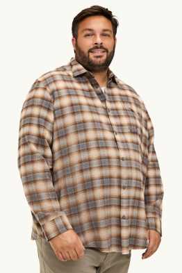 Camicia - regular fit - collo all'italiana - a quadretti