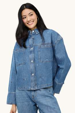 Bluză din denim - brodată