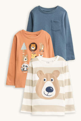 Multipack 3er - Wildtiere - Langarmshirt