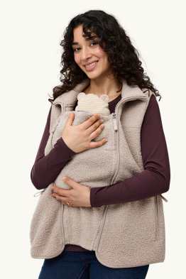 Zwangerschapsvest van fleece - met babydraagzak
