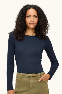 Haut à manches longues - slim fit - finition côtelée