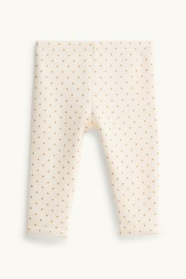 Babylegging - gevoerd met pluche - gestippeld
