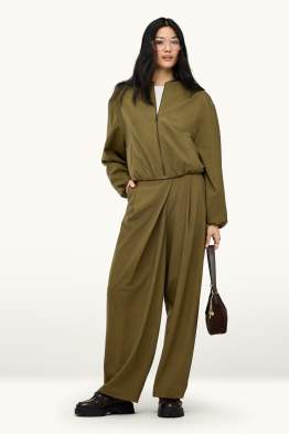 Plátěné kalhoty - mid waist - loose fit
