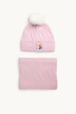 Frozen - set - muts met pompon en gebreide colsjaal