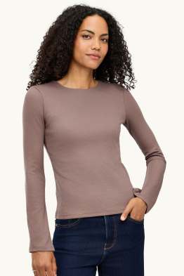 Longsleeve - slim fit - geribd