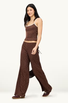 Pantalons de tela - mid waist - palazzo - de piquets