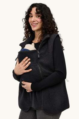 Zwangerschapsvest van fleece - met babydraagzak