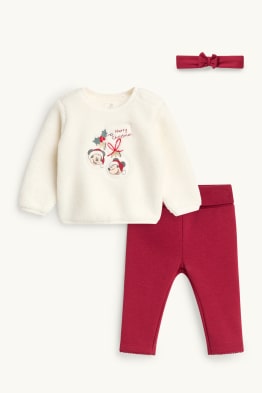 Mickey Mouse - ensemble de Noël bébé - doublé de peluche