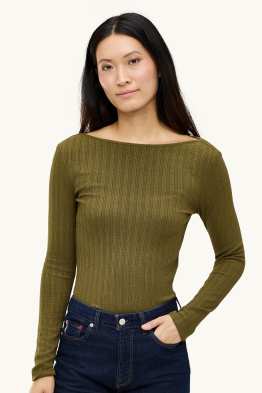 Langarmshirt - Regular Fit - gerippt