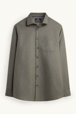 Chemise de bureau - regular fit - col kent - sans repassage - texturée