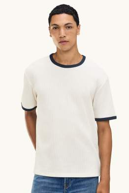 T-shirt - relaxed fit - met structuur