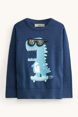 Dino, Skateboard und Sonnenbrille - Pullover