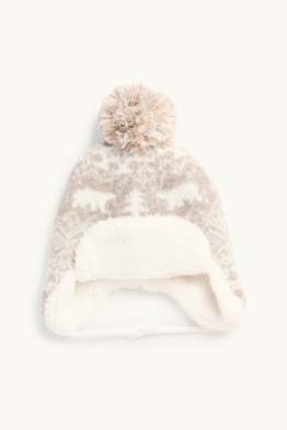 Beertje en denneboom - babymuts met pompon