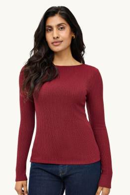 Langarmshirt - Regular Fit - gerippt