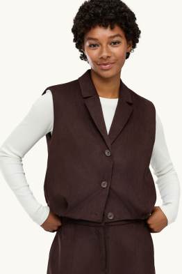 Vestă - regular fit - imitație de piele întoarsă