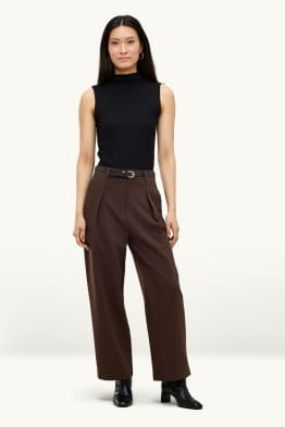 Pantalon de toile à ceinture - mid waist - wide leg