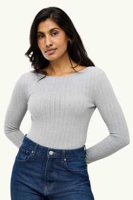 Langarmshirt - Regular Fit - gerippt