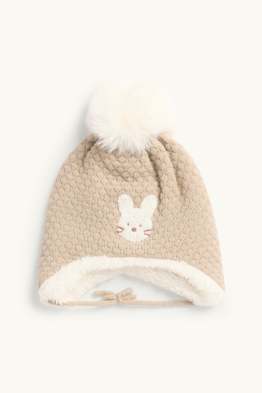 Conillet - gorra amb borla per a nadó - texturada