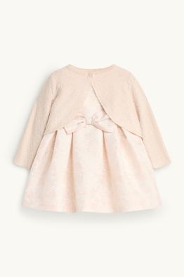 Floral - baby outfit - 2 piece - shiny