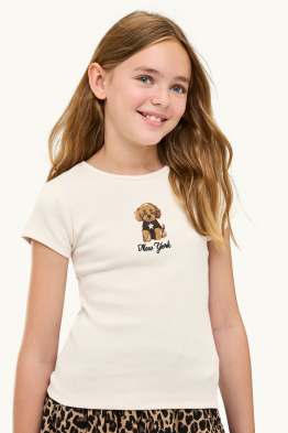 Hund - Kurzarmshirt - gerippt