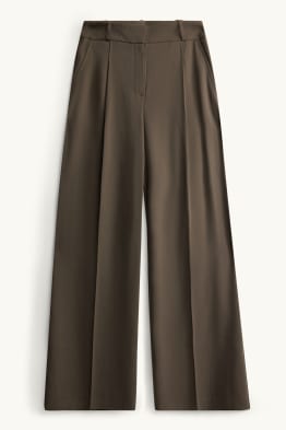 Business trousers - high waist - wide leg