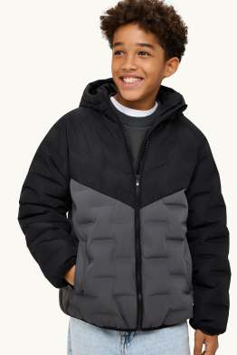 Steppjacke mit Kapuze - wasserabweisend