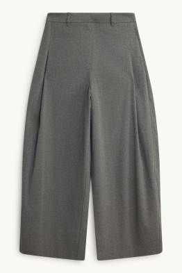 Plátěné kalhoty - high waist - barrel leg