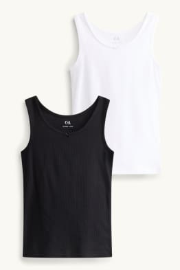 Lot de 2 - nœud - maillot de corps - finition côtelée