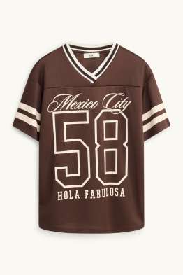 T-shirt avec encolure V - Oversize