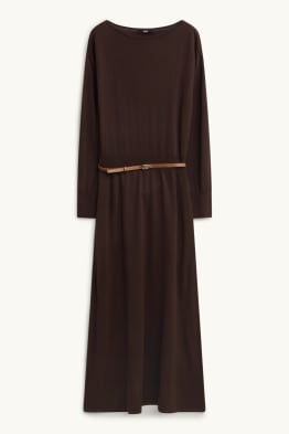 Vestito in maglia con cintura - straight fit