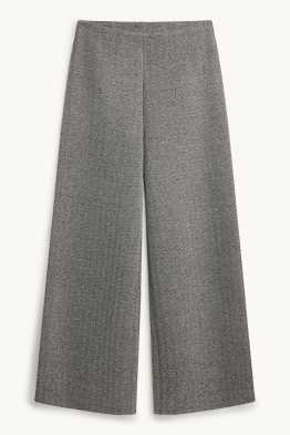 Pantaloni de stofă - talie înaltă - wide leg - cu model