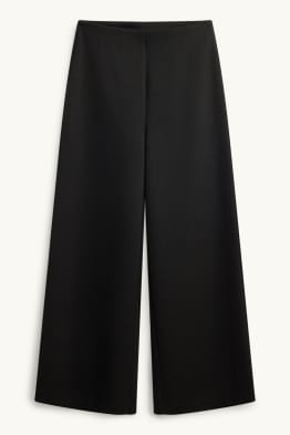 Pantaloni de stofă - talie înaltă - wide leg - cu model