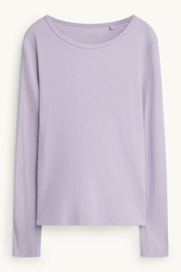 Tričko s dlouhým rukávem - slim fit - žebrované
