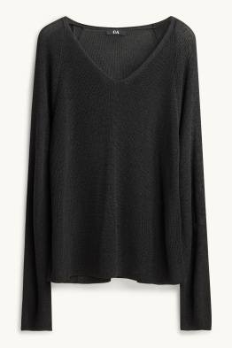 Pull avec encolure en V - finition brillante